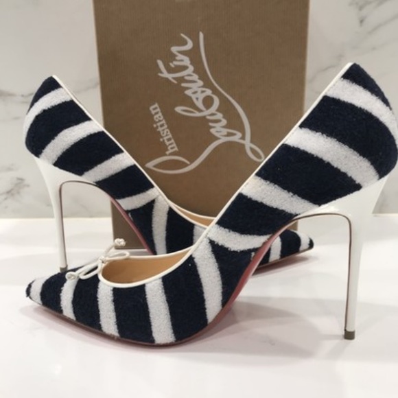 Christian Louboutin navy & white Spa shoe 40 - Picture 5 of 7